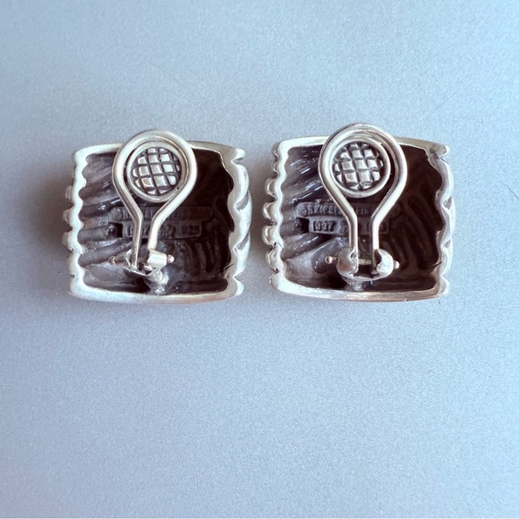 Vintage Barry Kieselstein-Cord Large Clip On Cable Sterling Silver Earri… - Picture 10 of 13